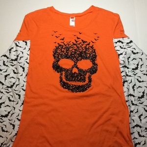 Skull Bats Long Sleeve T-Shirt Kids Youth L/G 11-13